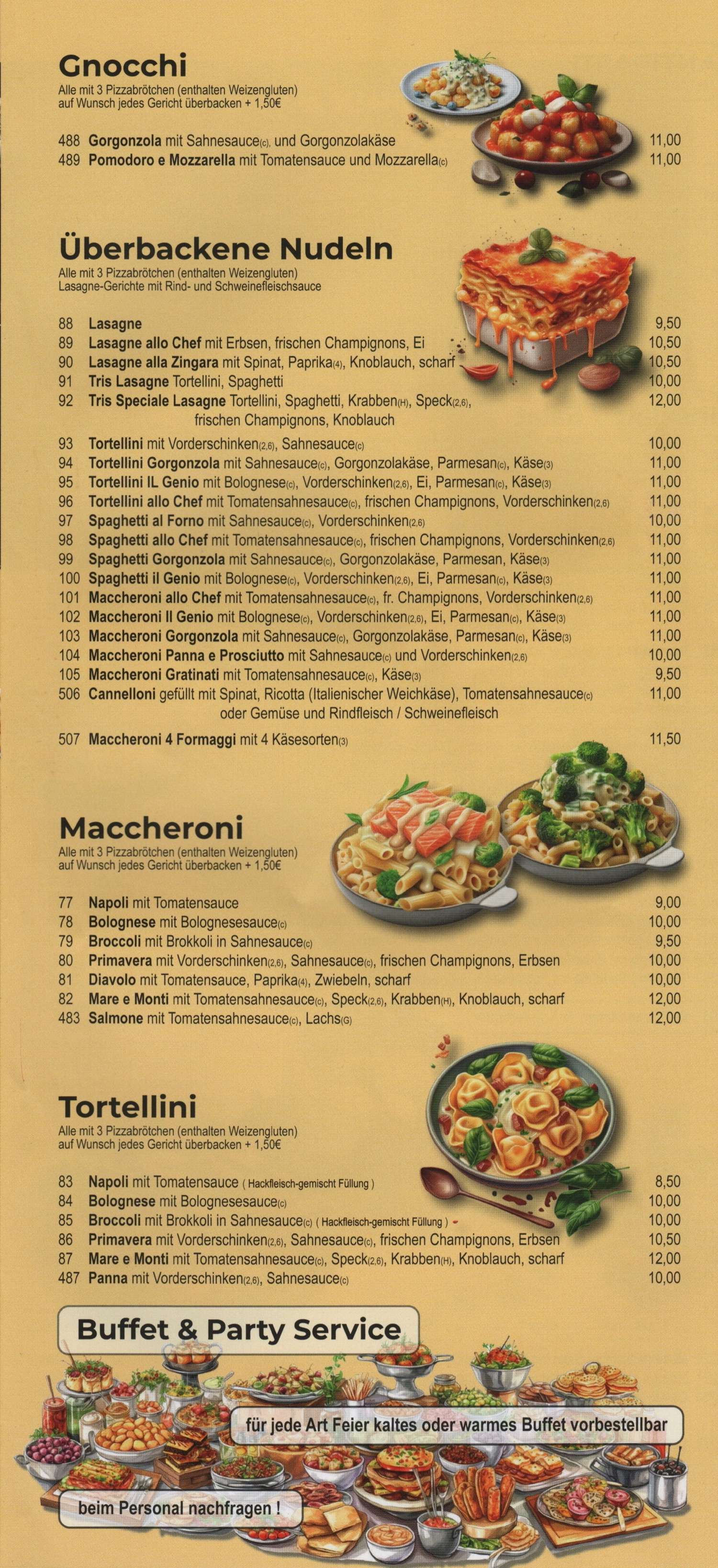 Speisekarte Seite 2